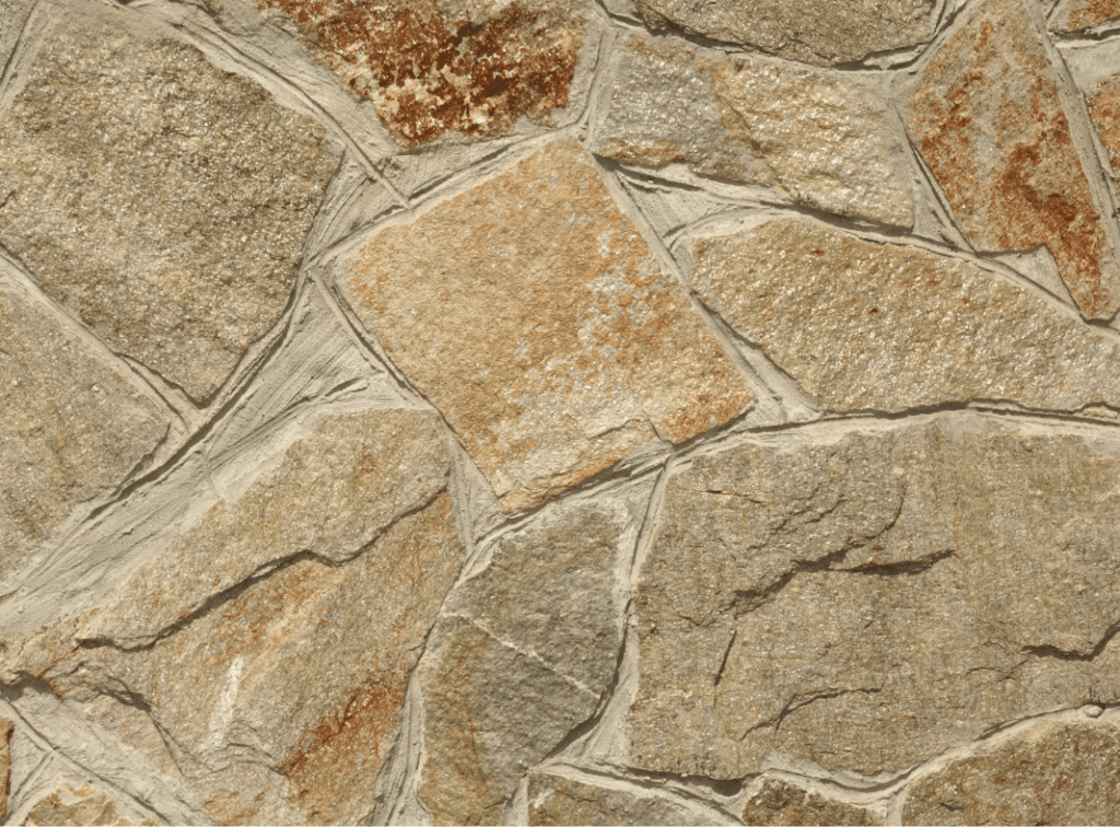 a close up look at the flagstone floor